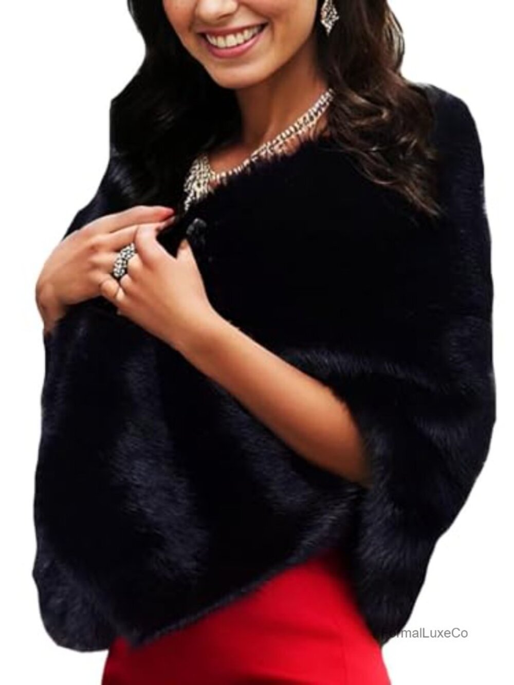 Faux Fur Shawl Wedding Wrap Bridal Stole Scarf Cape Bride Bridesmaids